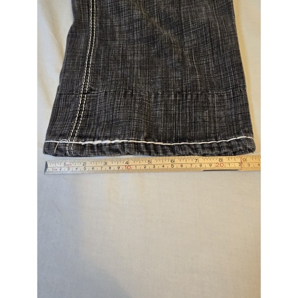 Victorious Mens Denim Jeans 36×32 Black Decorated Pockets Silver And Black Y2K - Picture 11 of 11